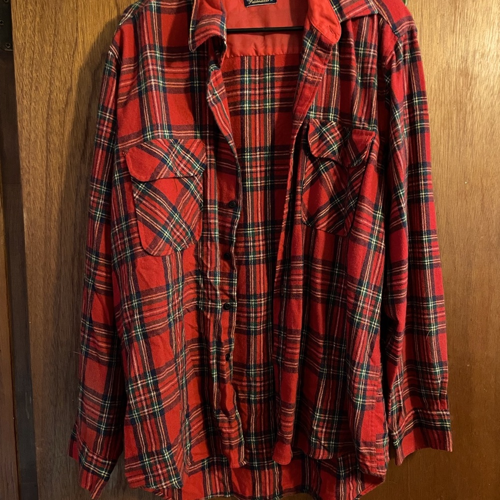 Men’s tall XL vintage red flannel shirt